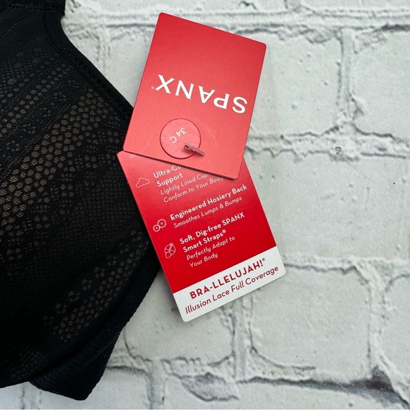 NWT Spanx Bra-llelujah! Illusion Lace Full Coverage Bra black / oatmeal - Picture 8 of 12